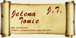 Jelena Tomić vizit kartica